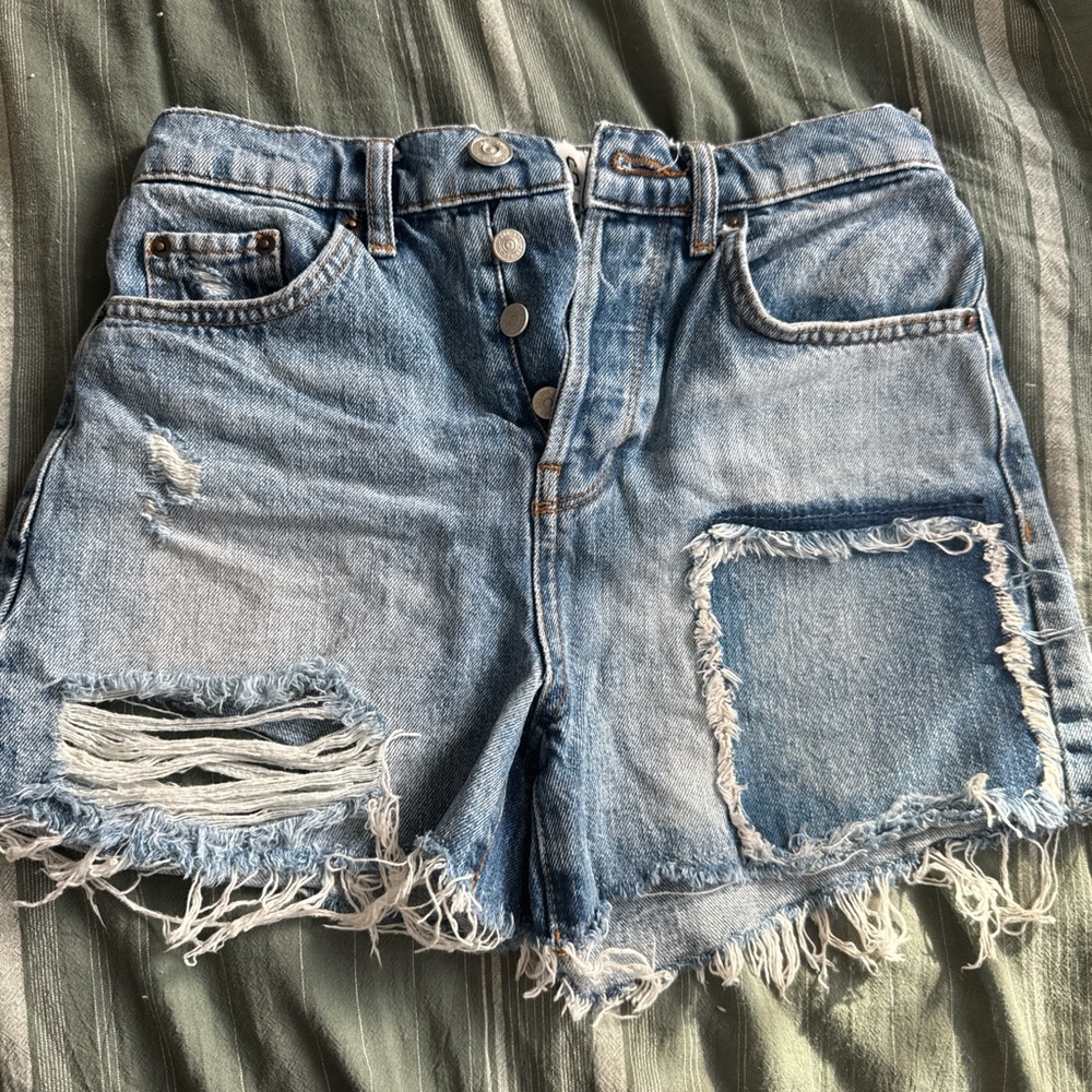 Distressed Denim Shorts